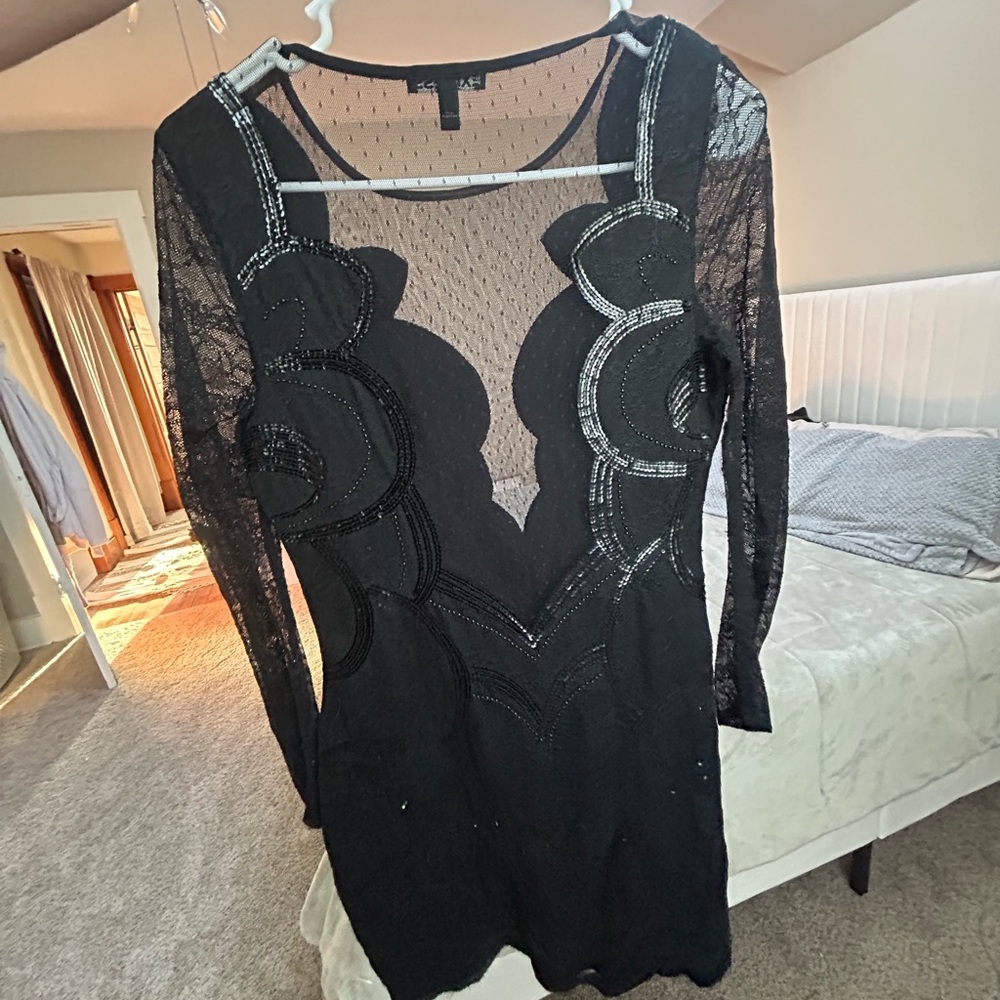 Elegant Black Lace Dress